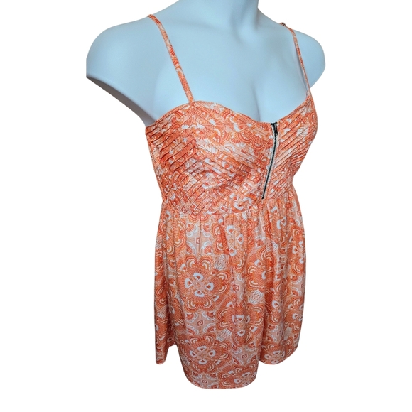 Roxy Tangerine Paisley- Medallion Print Mini Sundress Size Large - Picture 3 of 14